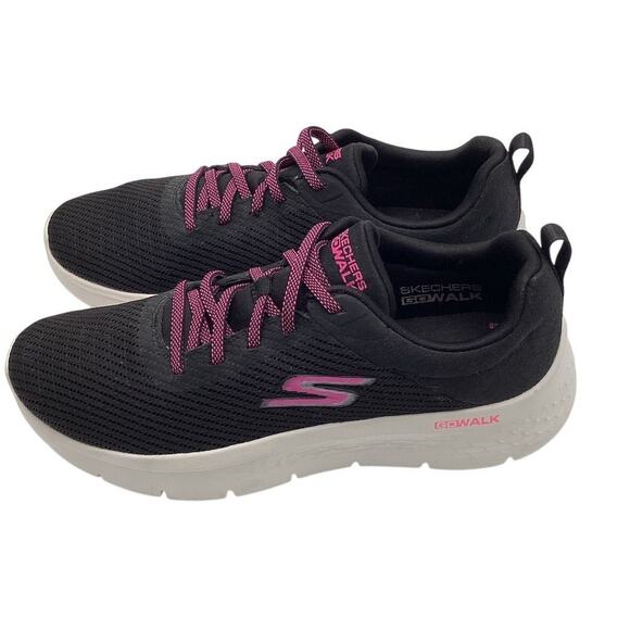 Skechers Women's Go Walk Flex Alani Black Lace-Up Sneakers Size 9 - Picture 2 of 7